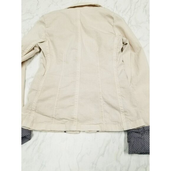 Zara TRF Chic Femme Beige Blazer Jacket With Rosette & Polka Dot Trim Size S - Picture 11 of 12